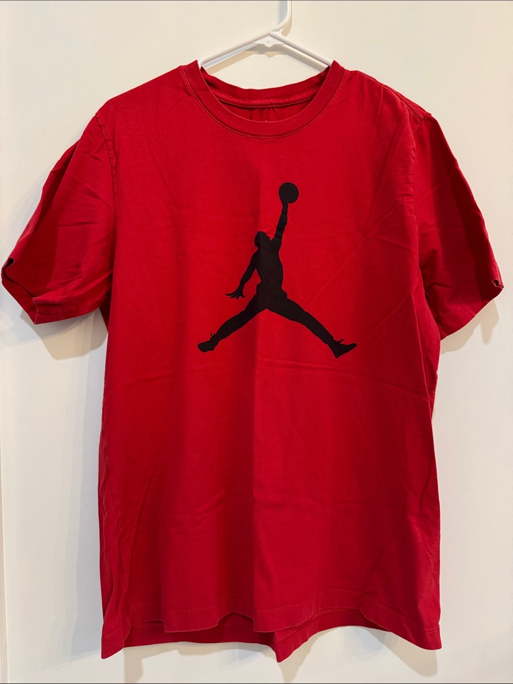 Jordan Red Tee with Black Jumpman Logo